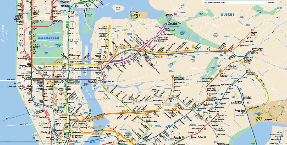 Схема линий Нью-Йоркского метрополитена